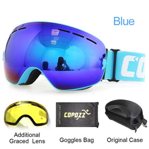 Goggles with Case & Yellow Lens UV 400 Anti-fog