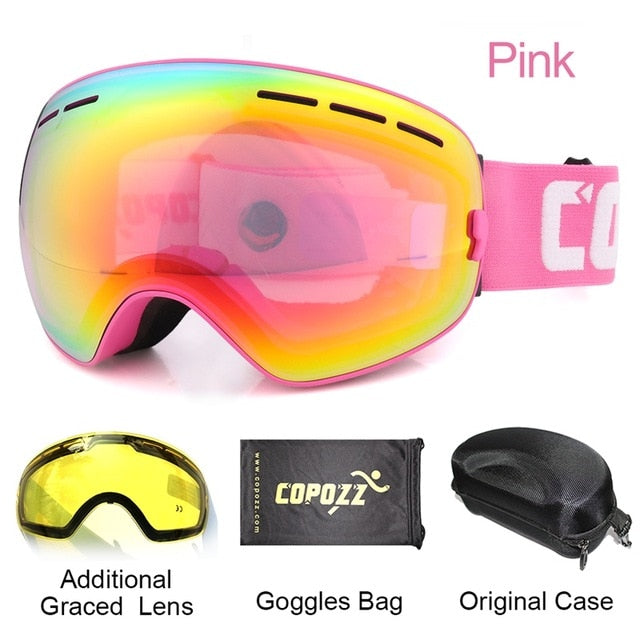 Goggles with Case & Yellow Lens UV 400 Anti-fog