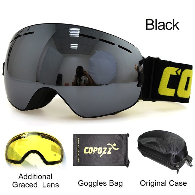 Goggles with Case & Yellow Lens UV 400 Anti-fog