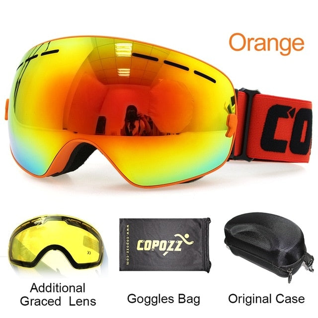 Goggles with Case & Yellow Lens UV 400 Anti-fog