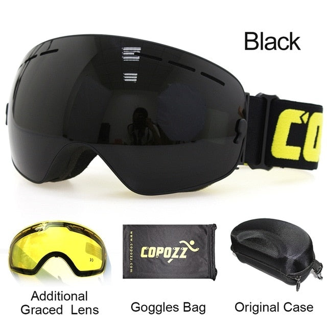 Goggles with Case & Yellow Lens UV 400 Anti-fog