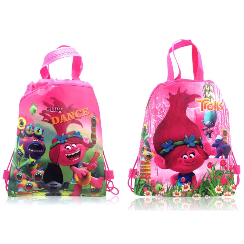 Poppy Elf Cartoon Non Woven Fabrics Drawstring Shopping Backpacks