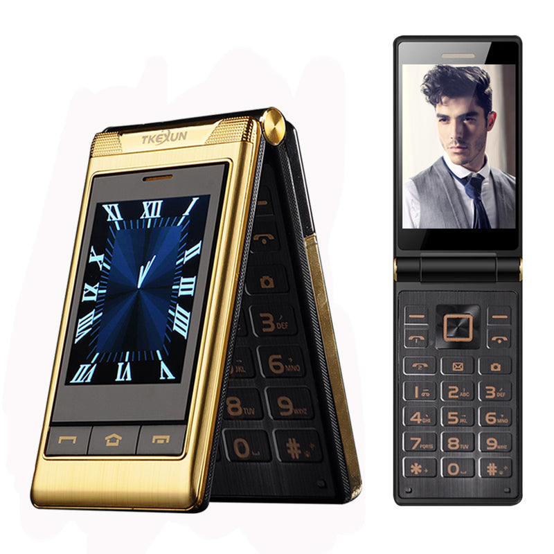 Double Dual Screen Dual SIM Long Standby Touch Screen FM Senior Phone